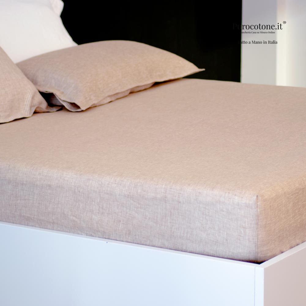 Bossi Lenzuolo Con Angoli Matrimoniale 175x200 Cm | 100% Cotone Pettinato | Grigio Tinto In Filo | Articolo BOSSANGOLO