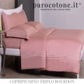 Outlet - Parure Copripiumino Matrimoniale - Raso Extra Fine di Puro Cotone TC300 Rigoletto