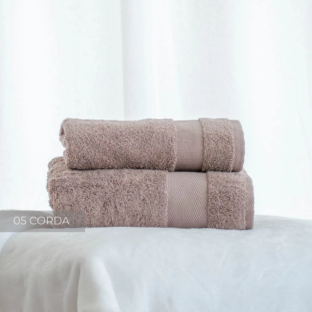 Set Asciugamani Bagno 6 Pezzi In Puro Cotone 450 G/m² – 3 Salviette Viso 50x90 Cm E 3 Ospiti 30x50 Cm, Bicolore Beige