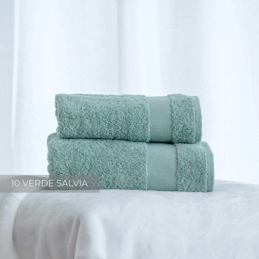 Set 5 asciugamani bagno in cotone verde Kora