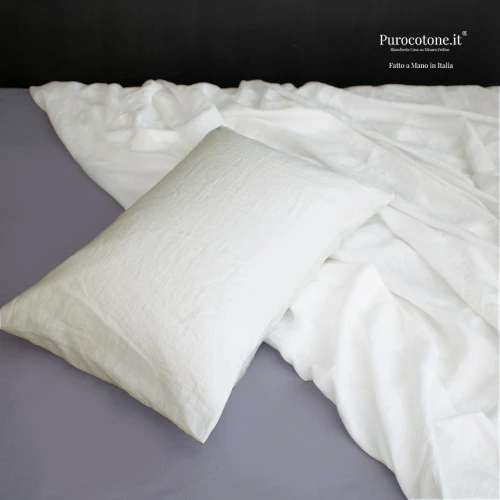 Set lenzuola in lino naturale (per letto singolo) - Cuscini Bio
