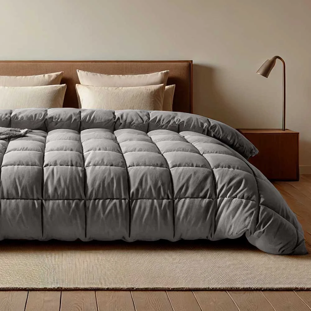 Yard Stripe Heaton Copripiumino 100% Cotone – Design A Strisce Sottili – Chiusura A Bottoni – Certificato OEKO-TEX